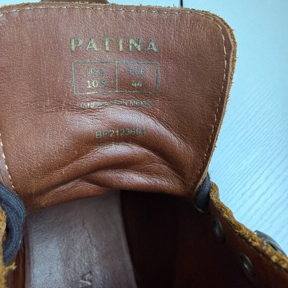 EUC Patina Brown Leather Lace Up Boots Handmade In Mexico main image 12